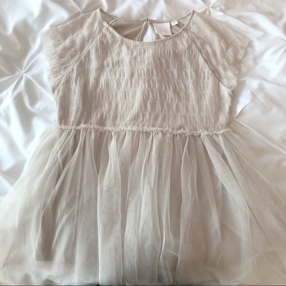 LC Lauren Conrad Tops - Lauren Conrad x Kohl’s nude tulle peplum top